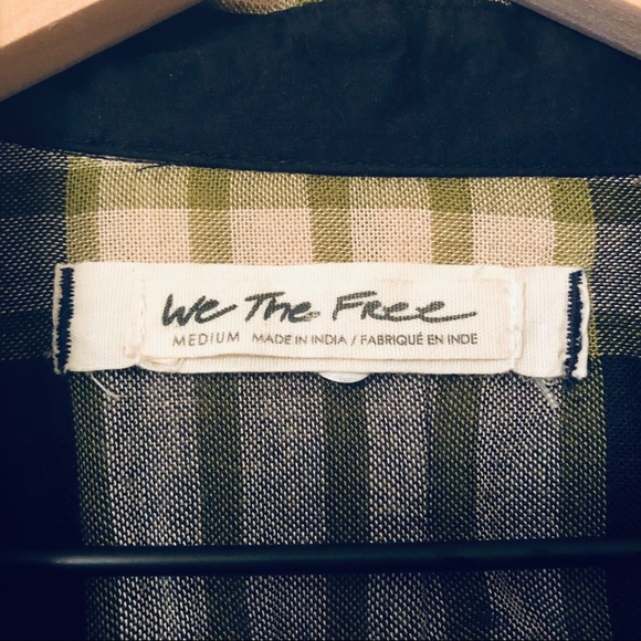 Free People Distressed Slouchy Plaid Flannel Top M - Picture 9 of 10